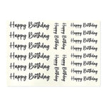 Kerzenfolie, Kerzentattoo "Happy Birthday", Schwarz, DIN A5