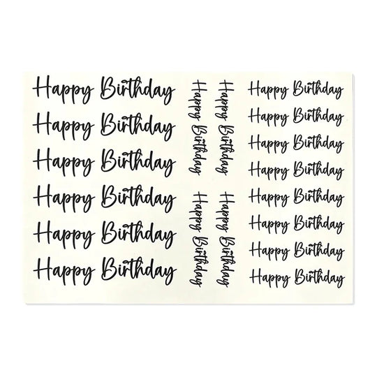 Kerzenfolie, Kerzentattoo "Happy Birthday", Schwarz, DIN A5