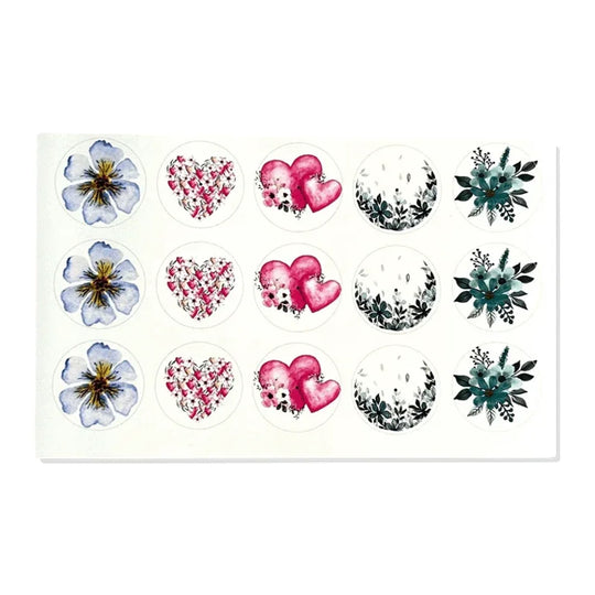 Kerzenfolie, Kerzentattoo "Heart", Farbig, DIN A5, Selbst zuschneidbare Teelichtsticker ohne Loch