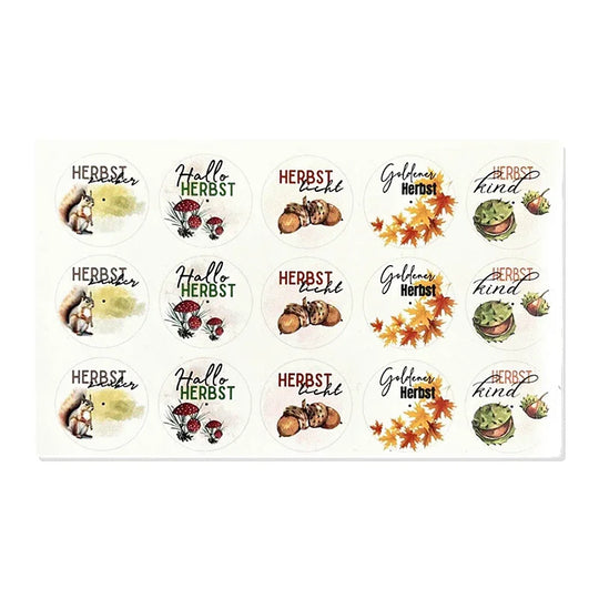 Kerzenfolie, Kerzentattoo "Herbst", Farbig, DIN A5, Selbst zuschneidbare Teelichtsticker ohne Loch