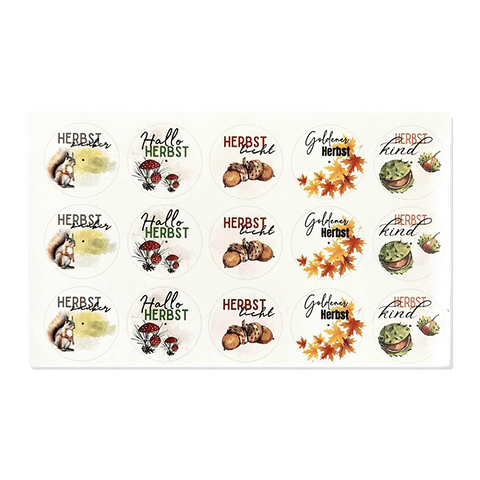 Kerzenfolie, Kerzentattoo "Herbst", Farbig, DIN A5, Selbst zuschneidbare Teelichtsticker ohne Loch