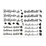 Kerzenfolie, Kerzentattoo "Herbst", Schwarz, DIN A5