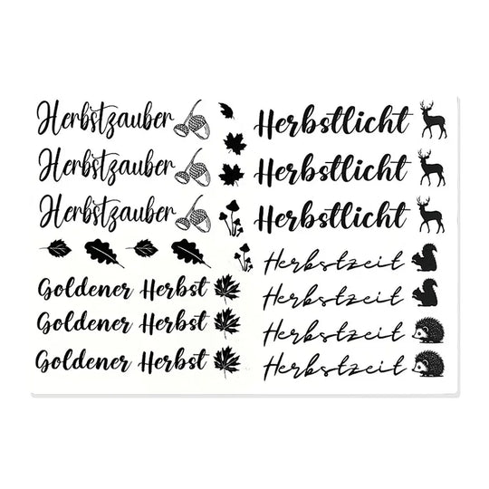 Kerzenfolie, Kerzentattoo "Herbst", Schwarz, DIN A5