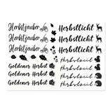 Kerzenfolie, Kerzentattoo "Herbst", Schwarz, DIN A5
