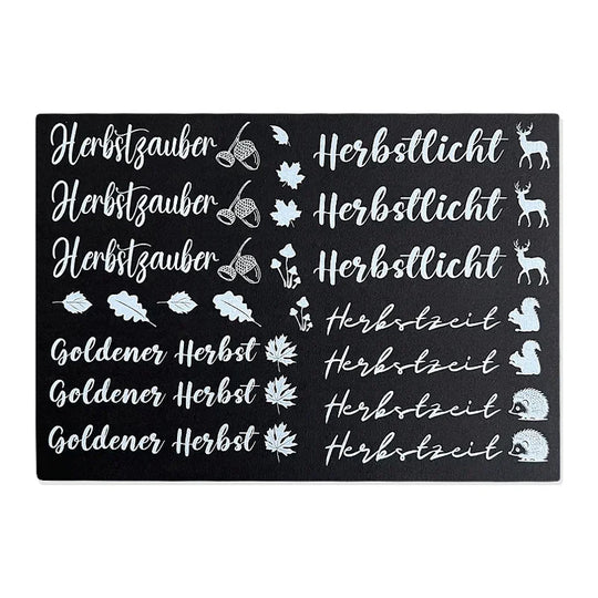 Kerzenfolie, Kerzentattoo "Herbst", Weiß, DIN A5