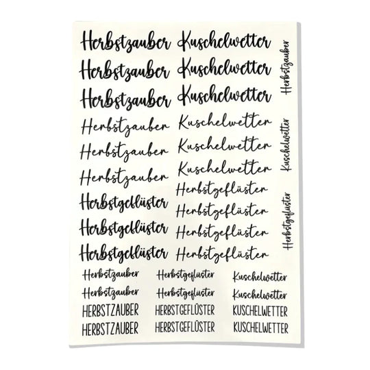 Kerzenfolie, Kerzentattoo "Herbstgeflüster", Schwarz, DIN A4