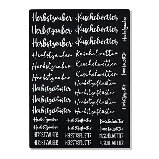 Kerzenfolie, Kerzentattoo "Herbstgeflüster", Weiß, DIN A4