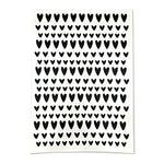 Kerzenfolie, Kerzentattoo "Herzen Mix", Schwarz, DIN A4