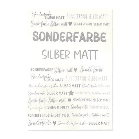 Kerzenfolie, Kerzentattoo "Herzen Mix", Silber Matt, DIN A4