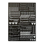 Kerzenfolie, Kerzentattoo "Herzensmensch", Weiß, DIN A4