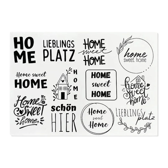Kerzenfolie, Kerzentattoo "Home XL", Schwarz, DIN A5, für Stumpenkerzen & Kerzengläser
