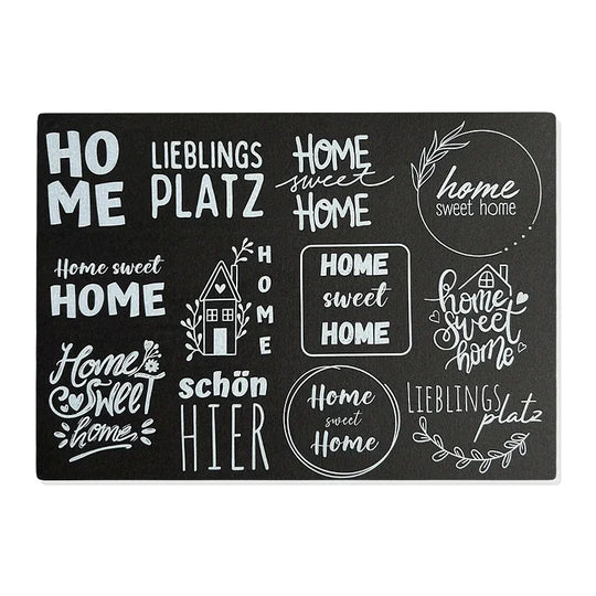 Kerzenfolie, Kerzentattoo "Home XL", Weiß, DIN A5, für Stumpenkerzen & Kerzengläser