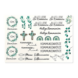 Kerzenfolie, Kerzentattoo "Kommunion 2.0", Farbig, DIN A5