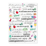 Kerzenfolie, Kerzentattoo "Lehrerin", Farbig, DIN A4