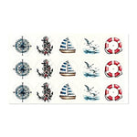 Kerzenfolie, Kerzentattoo "Maritim 2", Farbig, DIN A5, Selbst zuschneidbare Teelichtsticker ohne Loch