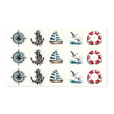 Kerzenfolie, Kerzentattoo "Maritim 2", Farbig, DIN A5, Selbst zuschneidbare Teelichtsticker ohne Loch