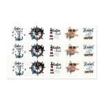 Kerzenfolie, Kerzentattoo "Maritim", Farbig, DIN A5, Selbst zuschneidbare Teelichtsticker ohne Loch