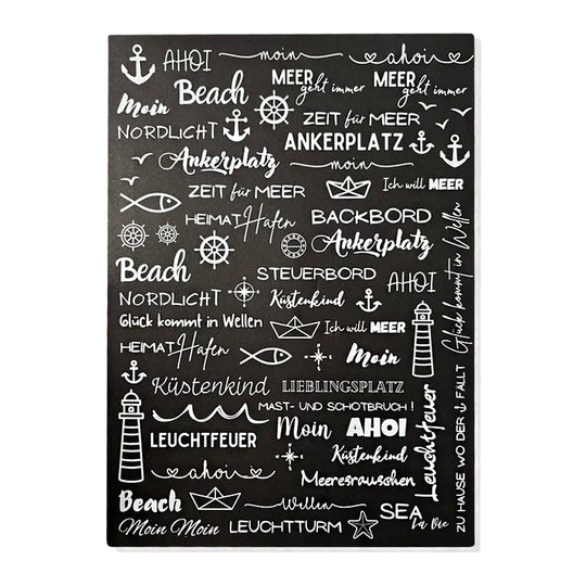 Kerzenfolie, Kerzentattoo "Maritim", Weiß, DIN A4
