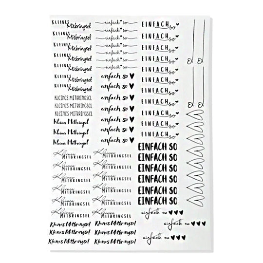 Kerzenfolie, Kerzentattoo "Mitbringsel", Schwarz, DIN A4