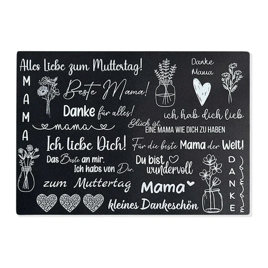 Kerzenfolie, Kerzentattoo "Muttertag", Weiß, DIN A5