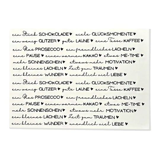 Kerzenfolie, Kerzentattoo "Nimm dir...2", Schwarz, DIN A4, für lange Kerzen