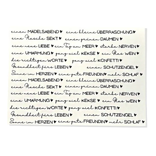 Kerzenfolie, Kerzentattoo "Nimm dir...3", Schwarz, DIN A4, für lange Kerzen