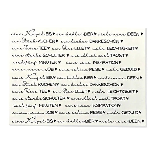 Kerzenfolie, Kerzentattoo "Nimm dir...4", Schwarz, DIN A4, für lange Kerzen