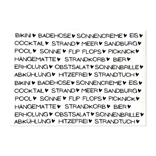 Kerzenfolie, Kerzentattoo "Nimm dir...Sommeredition", Schwarz, DIN A5