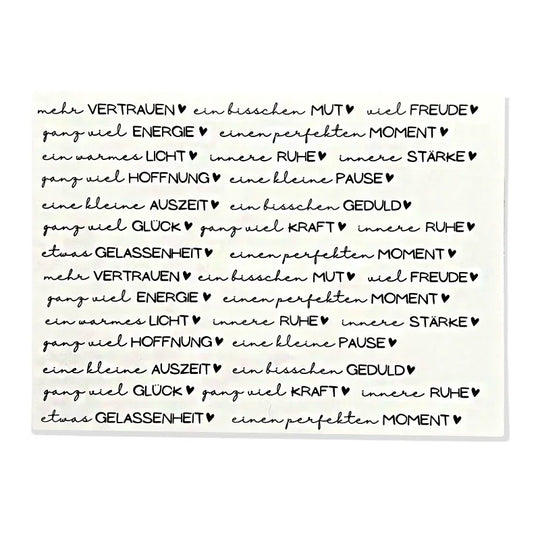 Kerzenfolie, Kerzentattoo "Nimm dir...", Schwarz, DIN A4, für lange Kerzen