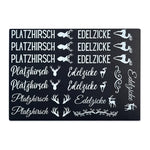 Kerzenfolie, Kerzentattoo "Platzhirsch/Edelzicke", Weiß, DIN A5