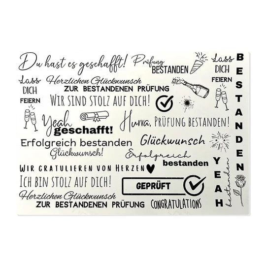 Kerzenfolie, Kerzentattoo "Prüfung", Schwarz, DIN A5