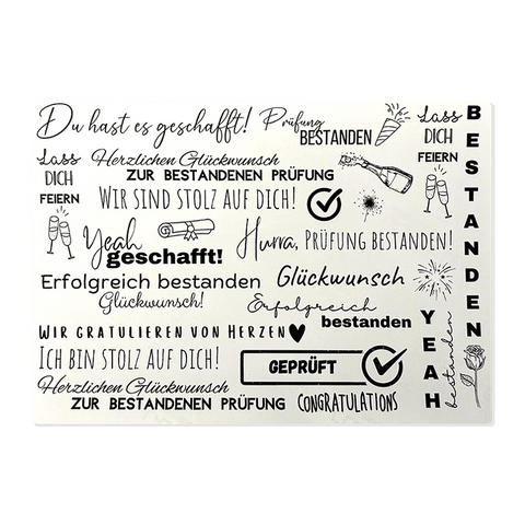 Kerzenfolie, Kerzentattoo "Prüfung", Schwarz, DIN A5