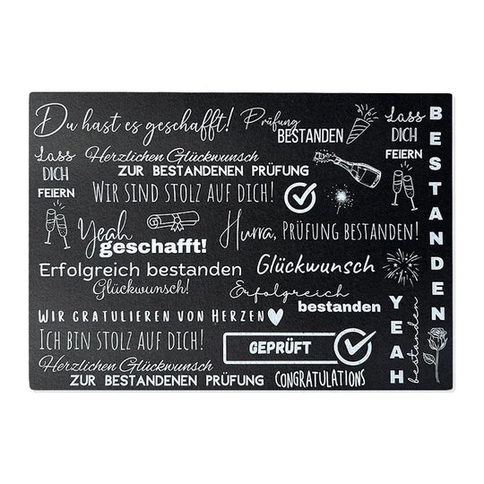 Kerzenfolie, Kerzentattoo "Prüfung", Weiß, DIN A5