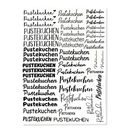 Kerzenfolie, Kerzentattoo "Pustekuchen", Schwarz, DIN A4