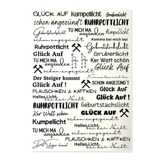 Kerzenfolie, Kerzentattoo "Ruhrpott", Schwarz, DIN A4