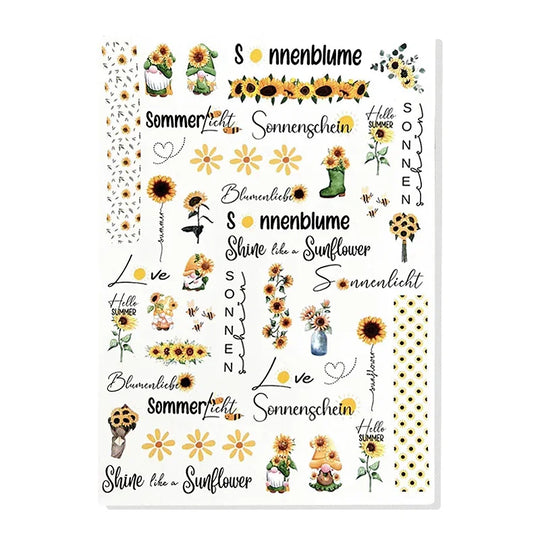 Kerzenfolie, Kerzentattoo "Sonnenblume", Farbig, DIN A4