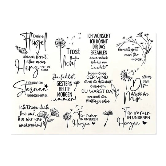 Kerzenfolie, Kerzentattoo "Trauer XL", Schwarz, DIN A5