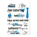 Kerzenfolie, Kerzentattoo "Vatertag", Farbig, DIN A6