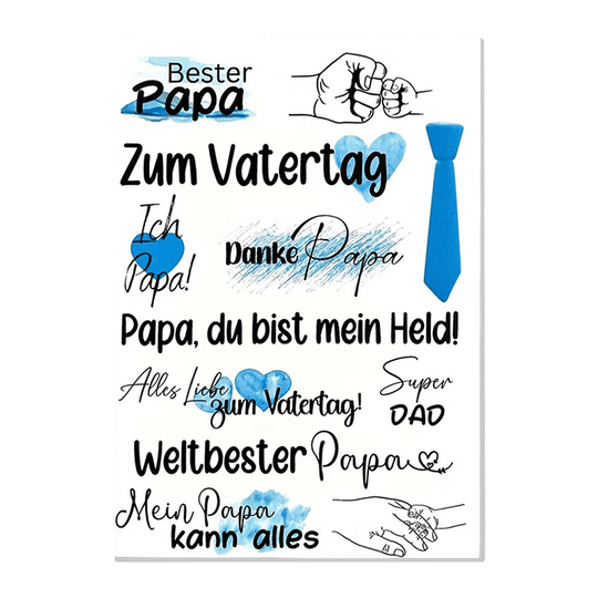 Kerzenfolie, Kerzentattoo "Vatertag", Farbig, DIN A6