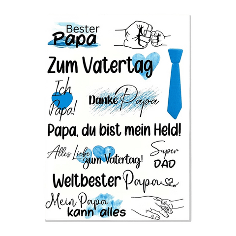 Kerzenfolie, Kerzentattoo "Vatertag", Farbig, DIN A6