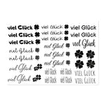 Kerzenfolie, Kerzentattoo "Viel Glück", Schwarz, DIN A5