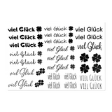 Kerzenfolie, Kerzentattoo "Viel Glück", Schwarz, DIN A5