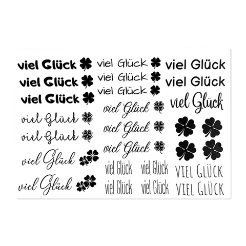 Kerzenfolie, Kerzentattoo "Viel Glück", Schwarz, DIN A5