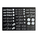 Kerzenfolie, Kerzentattoo "Viel Glück", Weiß, DIN A5