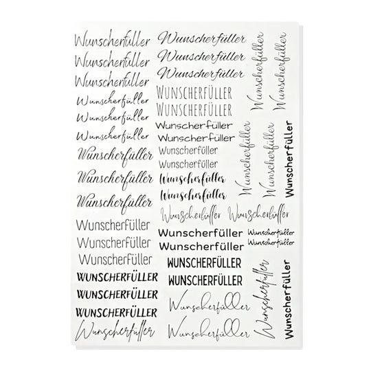 Kerzenfolie, Kerzentattoo "Wunscherfüller", Schwarz, DIN A4