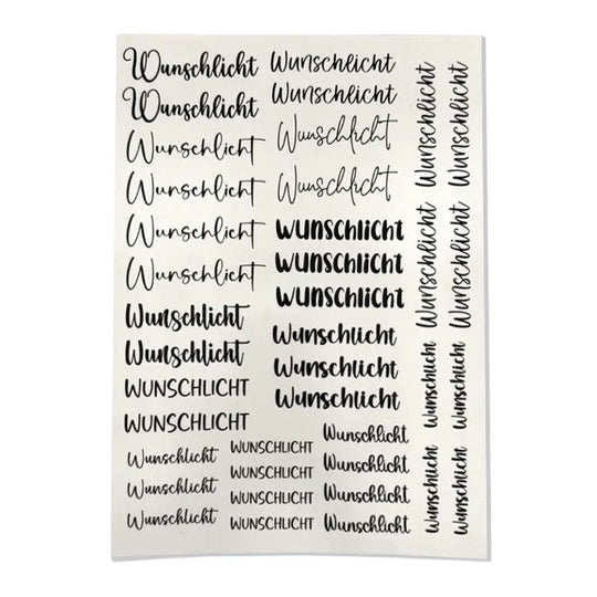 Kerzenfolie, Kerzentattoo "Wunschlicht", Schwarz, DIN A4