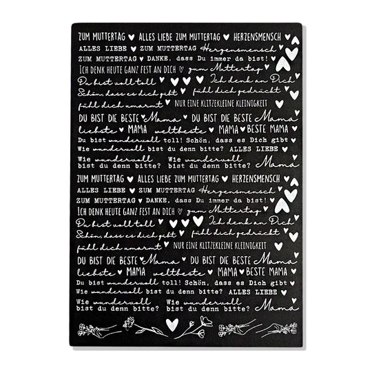 Kerzenfolie, Kerzentattoo "Zum Muttertag", Weiß, DIN A4