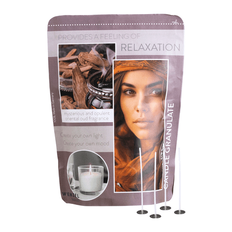 Kerzengranulat Relaxation, WENZEL, inkl. 4 Dochte & Halter, 400 g –