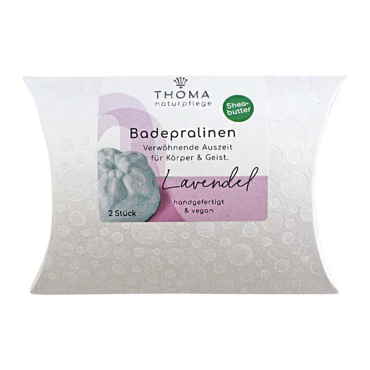Badepralinen mit Lavendel, THOMA Naturseifen Manufaktur, vegan, 2 Stück je 30 g, Körperpflege, Badekonfekt