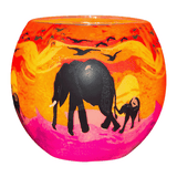 Leuchtglas Elephant with Baby, H90 x Ø110 mm, KERZENFARM HAHN